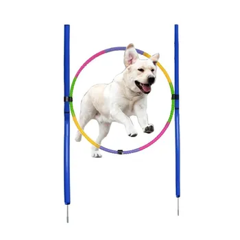 Attrezzatura per l'allenamento dell'agilità del cane Strumento portatile per il salto del cane Cani all'aperto Palo da corsa Pali sportivi Set di attrezzature per l'agilità degli animali domestici