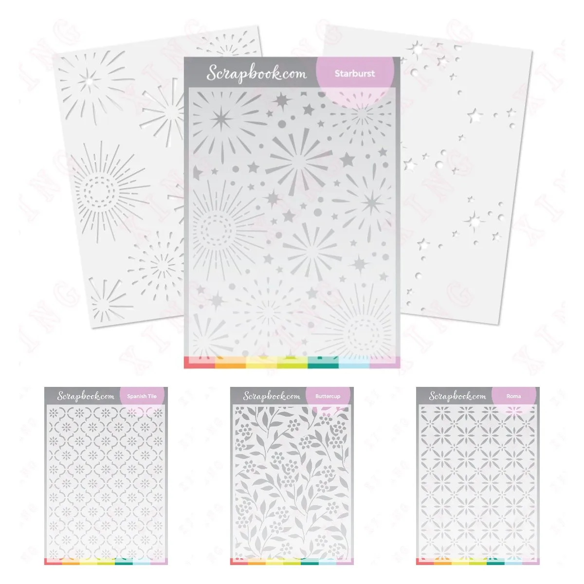 

Diy Layering Stencil Painting Scrapbook Coloring Embossed Decorative Starburst Night Sky Tile Buttercup Vines Mosaic Pattern Die
