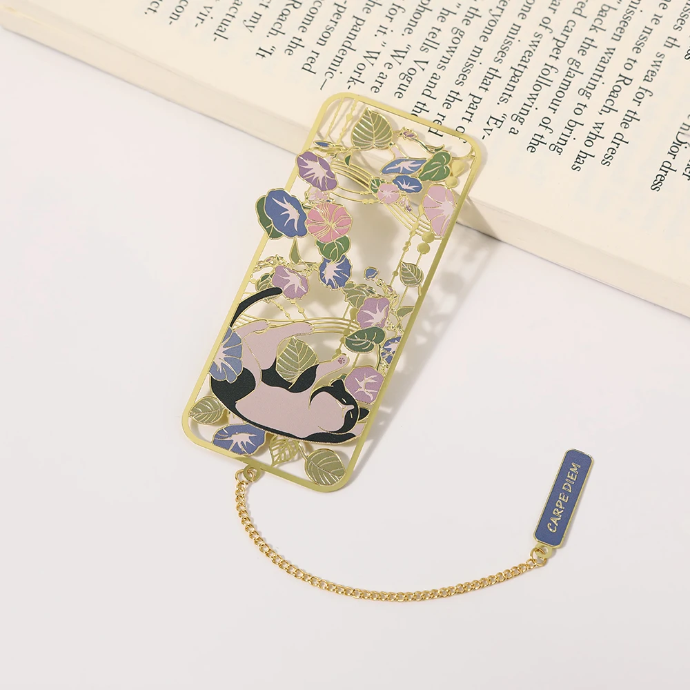 Metal Bookmark Lovely Cat Bookmark Brass Metal Classical Cute Style Student Gift Cultural and Creative Hollow 1PC for metal bookmark,animal bookmark