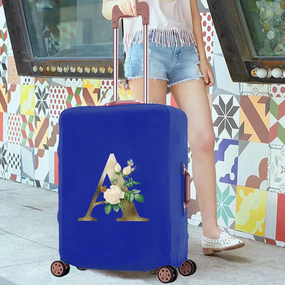 Luggage Case Travel Accessory Cover Golden Flower Print Trolley Protective Cases Apply To 18-28 Inch Dust-proof Suitcase Covers