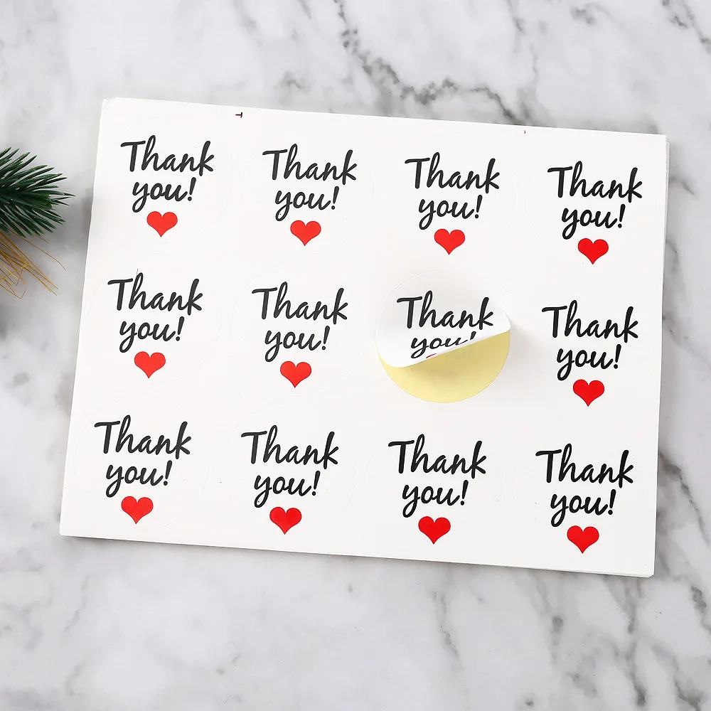 

Thank You Stickers Heart Love Gift Seal Labels Wedding Christmas Party Gift Packaging Supplies Scrapbooking Crafts 3.5cm 120pcs