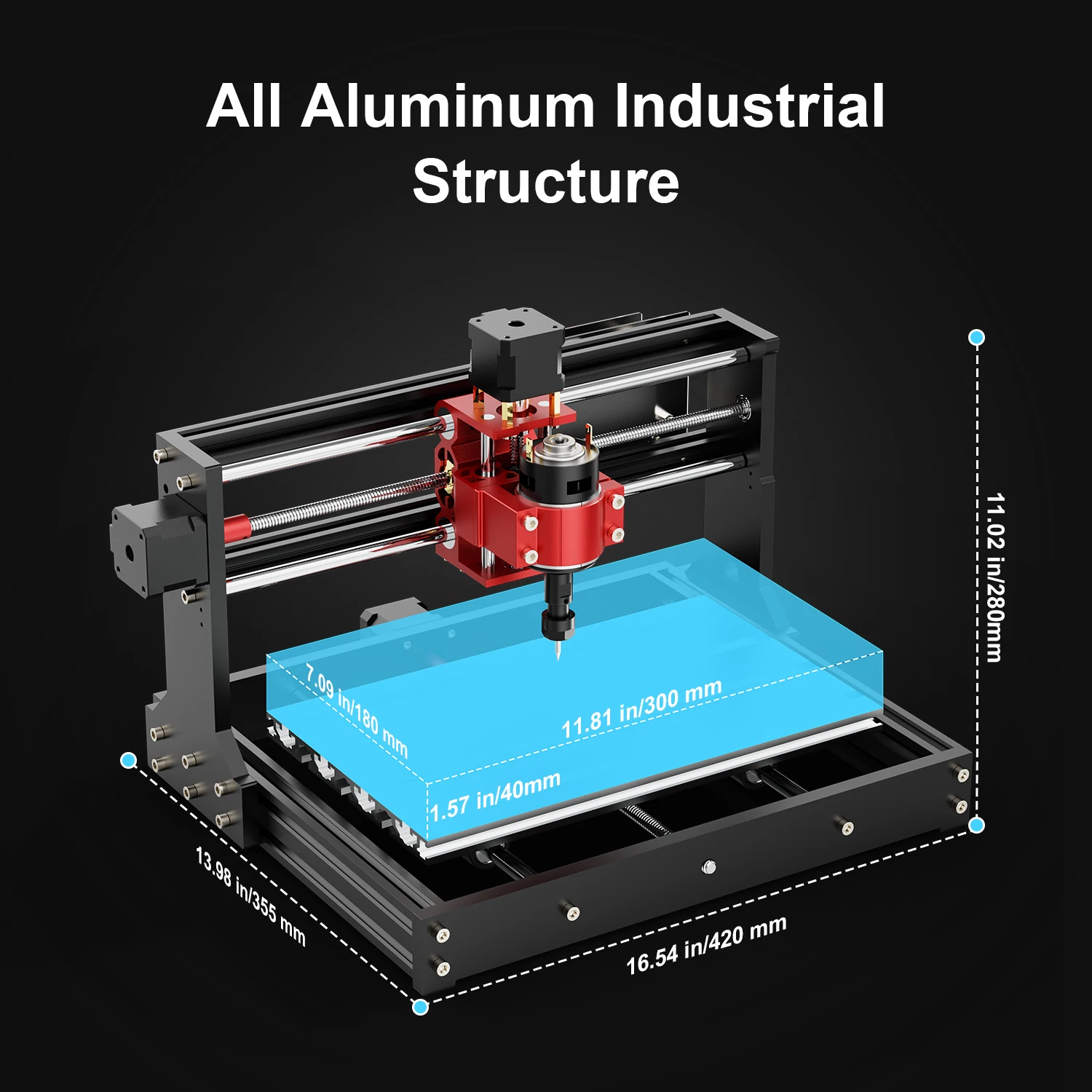 Twotrees TTC3018 CNC wood carving machine, DIY tools for metal, plastic, acrylic, PVC, and wood boards. For the 3018 Pro version