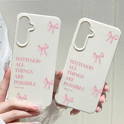Custodia per telefono rosa minimalista con fiocco - Design elegante