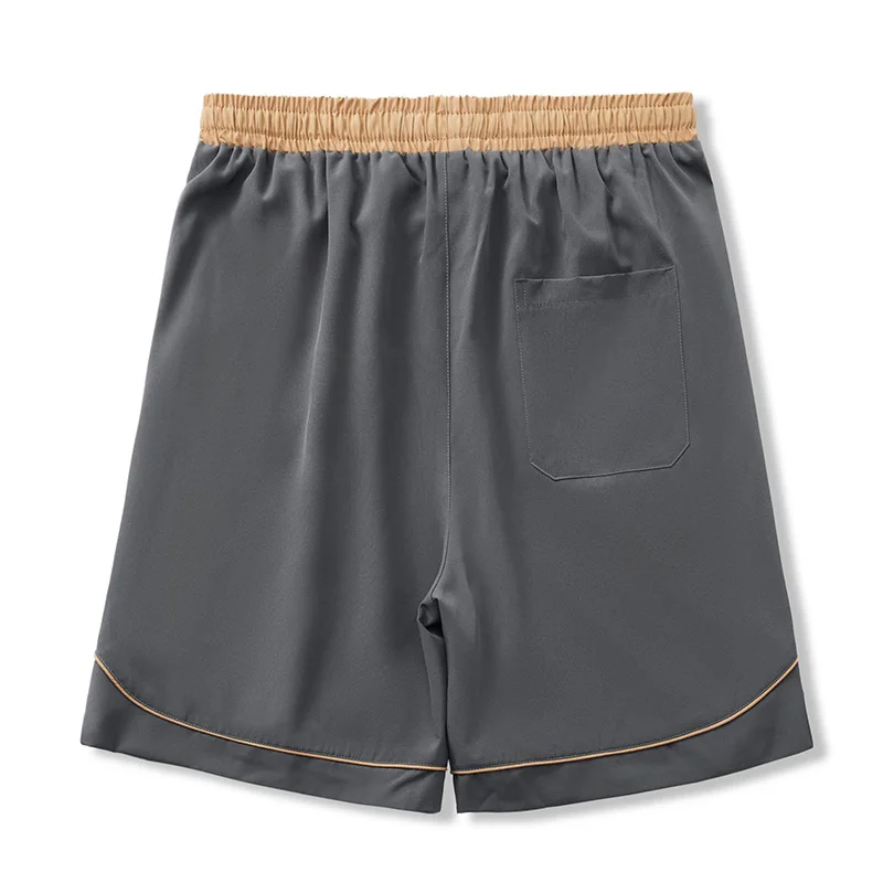 New Shorts Men Summer Motion Solid Color Patchwork American Style Large Size Breathable Quick Drying Ice Shreds All-match Pants