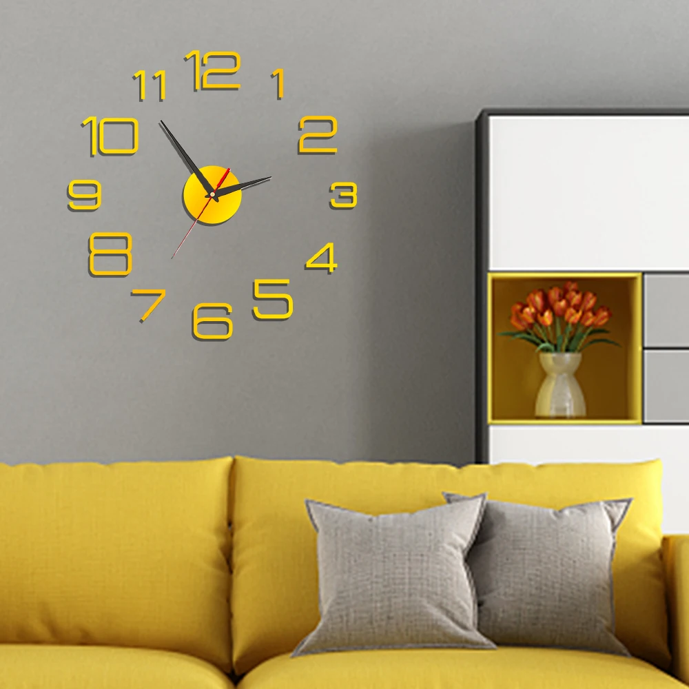 3D Creative Acrylic Wall Clock Stickers Simple DIY Silent Clocks Modern