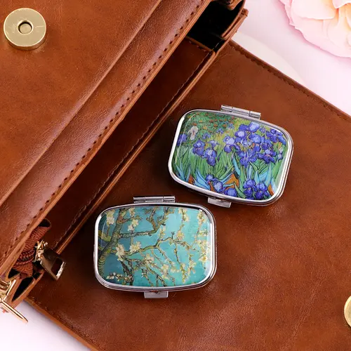 Van Gogh Art Mini Pill Box 2-Compartment Medicine Pill Organizer Household Portable Medicine Storage Box Travel Jwelery Gift - Image 5