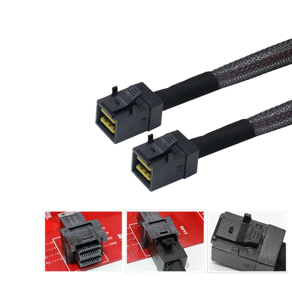 プレミアム品質 S-AS HD SFF-8643 サーバー用 4 ポート SATA 左