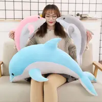 Cute Dolphin Soft Plush Toy Bed Pillow Sleeping support pillow Removable&Washable throw pillow Gifts to Children or girlfriend! 1