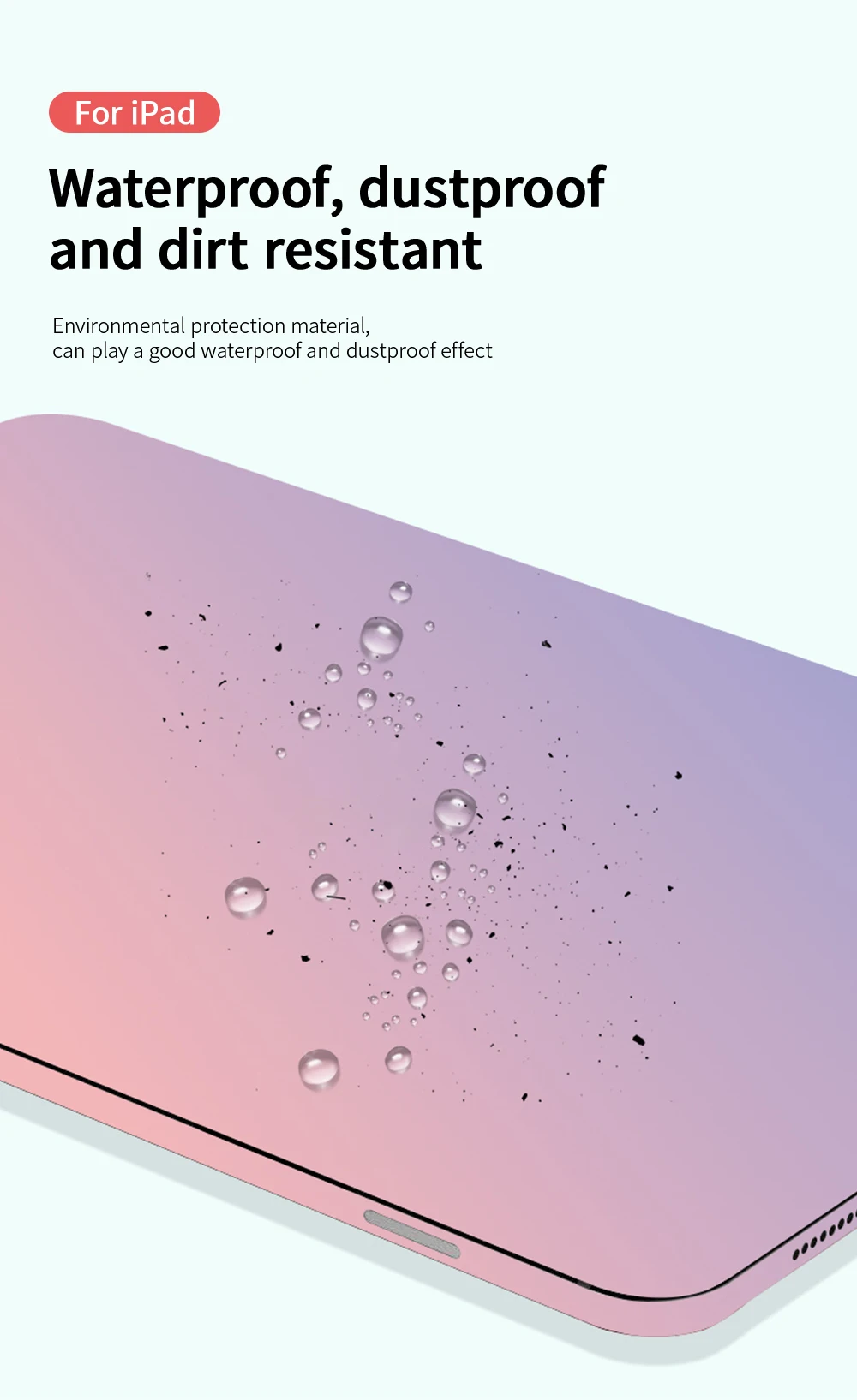 Capa de cor transparente para iPad, Pele