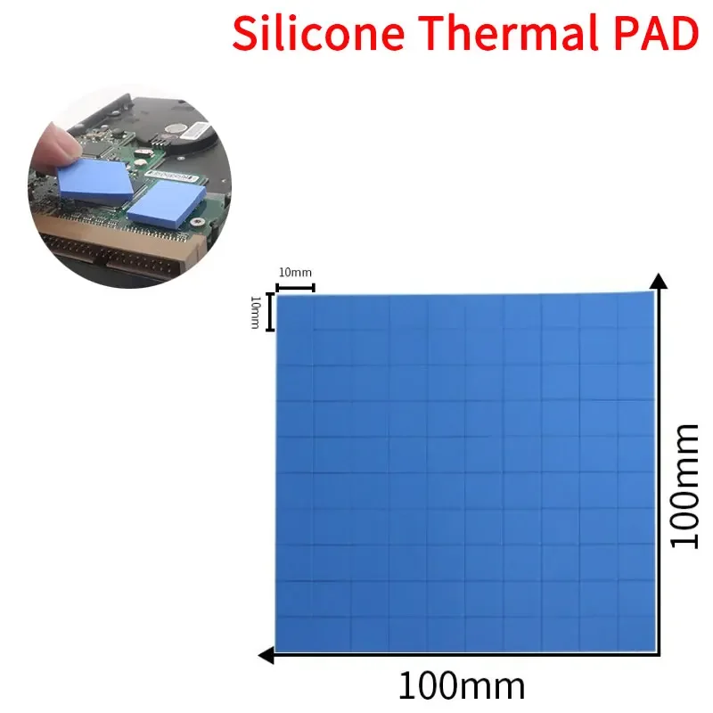 Pads Termici In Silicone 100x100x1.5mm - 5 Pezzi Per Dissipazione Calore CPU/GPU, Conducibilit&agrave; 1.5 W/mK