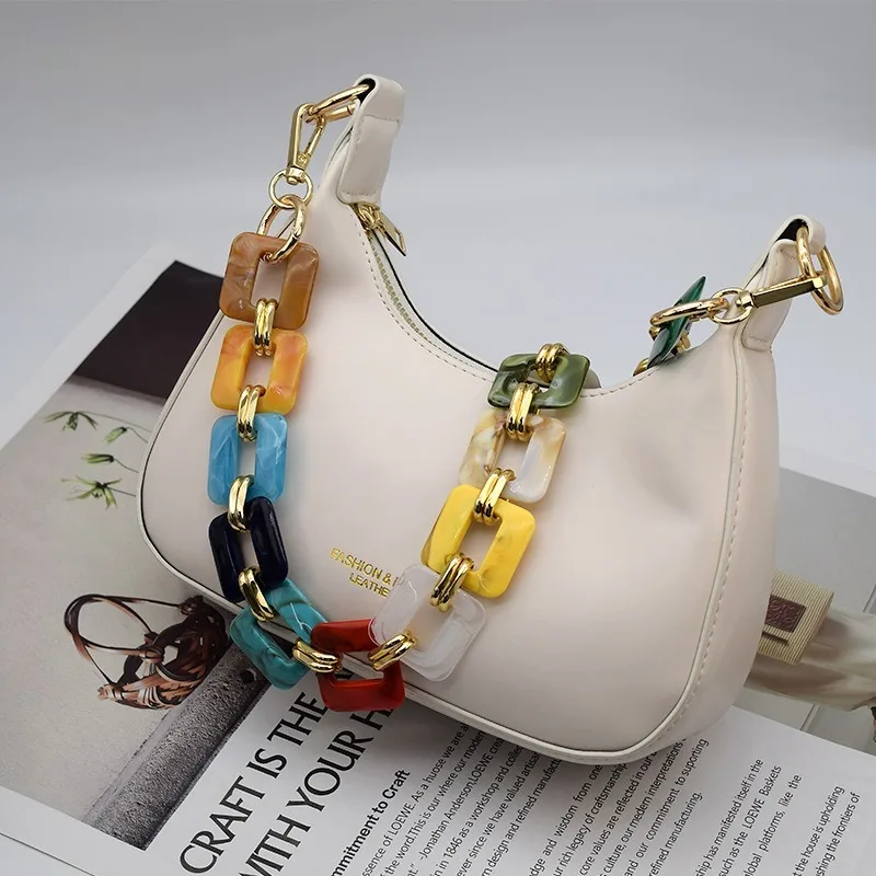 Fashion Acrylic Handbag Chains Shoulder Bag Strap DIY Purse Chain Resin Chains Handles Belt Parts Bag Accessories Bag Chain