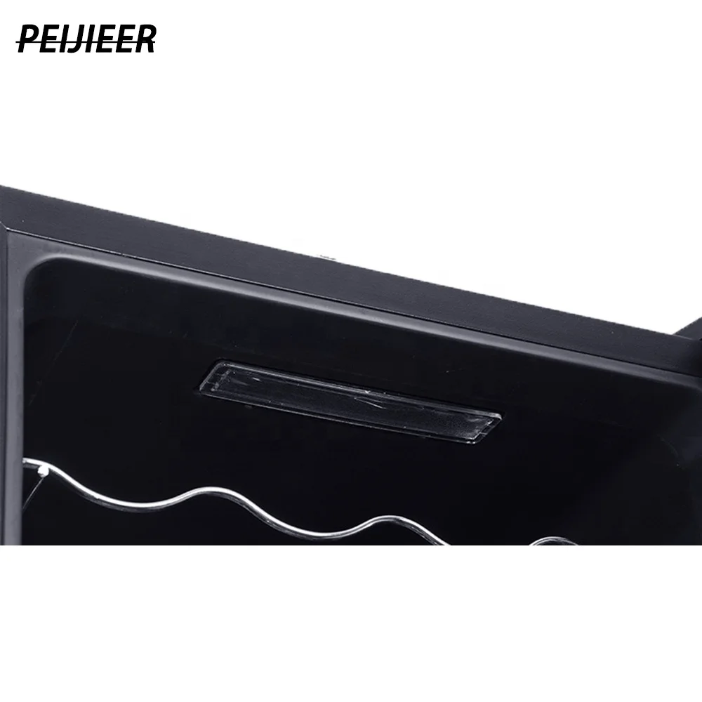 Black 32L 12 Bottles Glass Door Beverage Wine Coolers