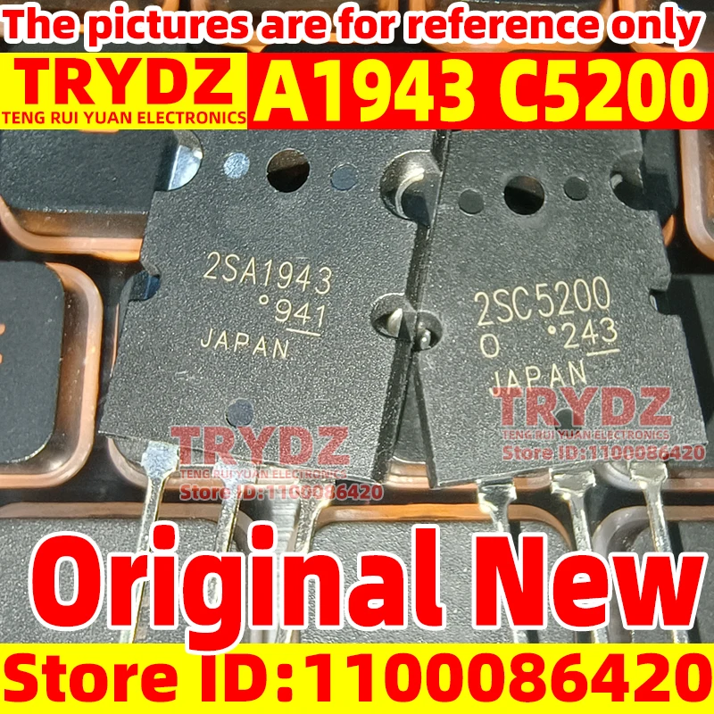 10-2pair Original A1943 C5200 2SA1943 2SC5200 TTA1943 TTC5200 TO-3P New / disassembler Audio amplifier tube audio amplifier tube