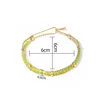 G&D Noble Bohemia Handmade Ethnic Beads Bangle for Women Gift Gold Plated Babalawo Green and Yellow Beads Bangle Orula Bracelet 6