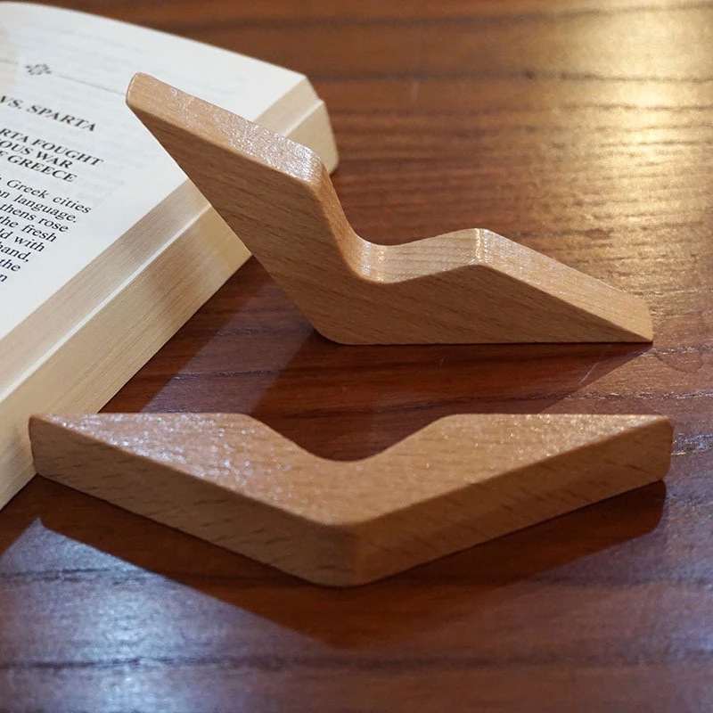 Creative Handmade Thumb Book Page Holder Book Expander Thumb Bookmark Wood Page Spreader Support Office Worker Reading book holder