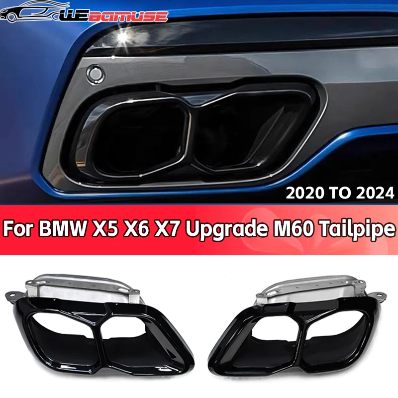Exhaust Pipe Muffler For BMW X5 X6 X7 G05 G06 G07 Genuine Car Upgrade Dual Outlet Quad Outlet Stainless Steel Exhaust Pipe Muffler Genuine Installa