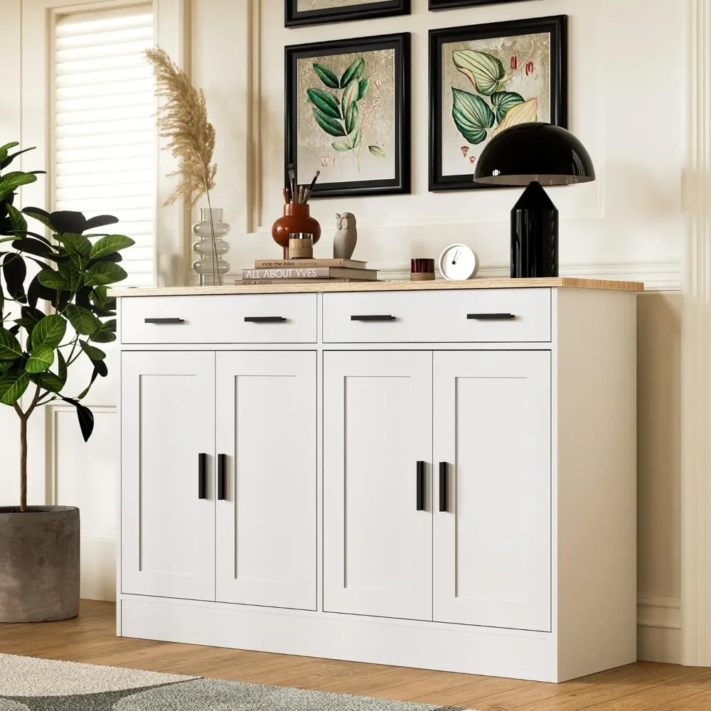 Sideboard Furniture Kitchen Cabinet Organizer Buffet Cabinet Coffee Bar Cabinet with Drawers & Doors for Living Room Kitchen
