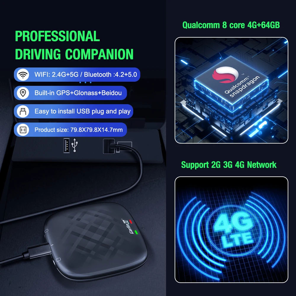 CarlinKit ī÷ Ai ڽ, ȵ̵ TV ڽ,  ڵ ÷, ȵ̵ ڵ  CPU Ʈ, ø Ʈ  