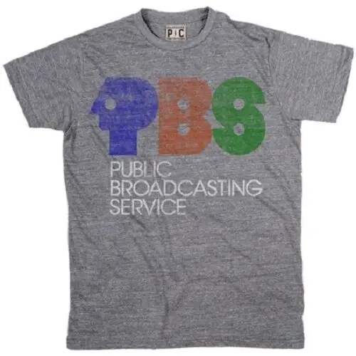 

Palmer Cash PBS LOGO T-Shirt Heather Grey NEW 100% AUTHENTIC