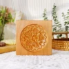 1PC Wood Cookie Molds with Flower Patterns, 3D DIY Carved Embossed Cookie Cutter Moulds for Baking, Fondant Cake Biscuit 3
