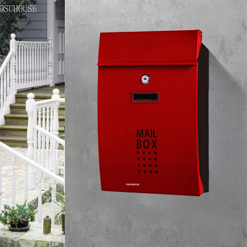 Modern Outdoor Rainproof Villa Garden Outdoor Mailboxes European Street Mailbox Hanging Wall with Lock Magazine Box New Post Box
