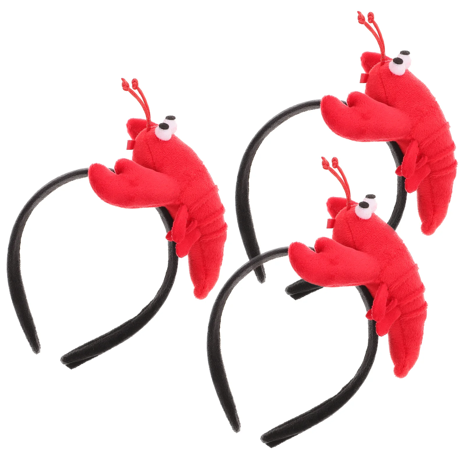 3Pcs Crayfish Hairbands Cartoon Ears Headband Hair Head Band Headwrap for Daily Wearing and Party