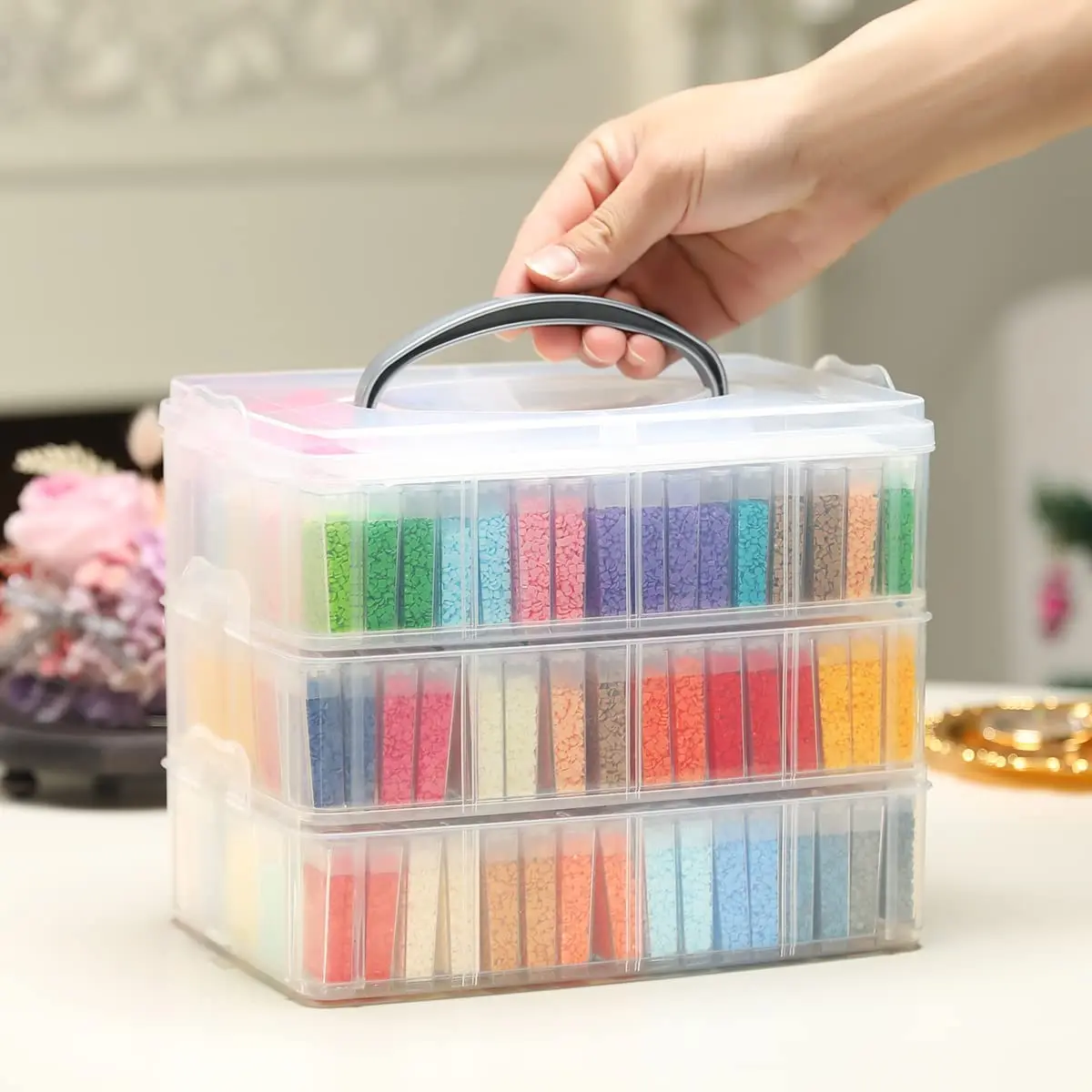 3-layer Diamond Painting Storage Container, Portable Beaded Storage Box And Storage  Box, Stackable Art And Craft Storage Box - AliExpress