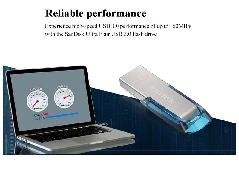 USB 3.0 SanDisk CZ73 USB Flash Drive High Speed 128GB 64GB 32GB Mini Flash Drive Memory Blue USB Stick Pendrive