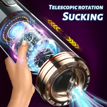 Automatic Telescopic Rotation Sucking Masturbation Cup for Men Real Vagina Blowjob Suction Sex Toys Male Masturbator Adults 18 1