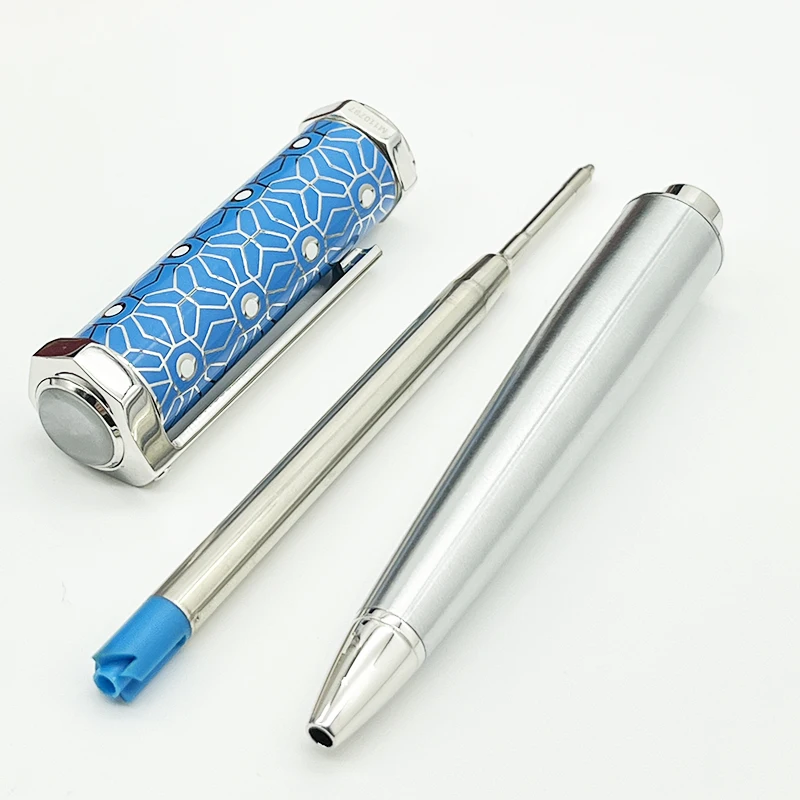 YAMALANG-Stylo à bille octogonal avec motif décoratif, écriture de numéro de série, papeterie lisse, bleu, vert, luxe classique