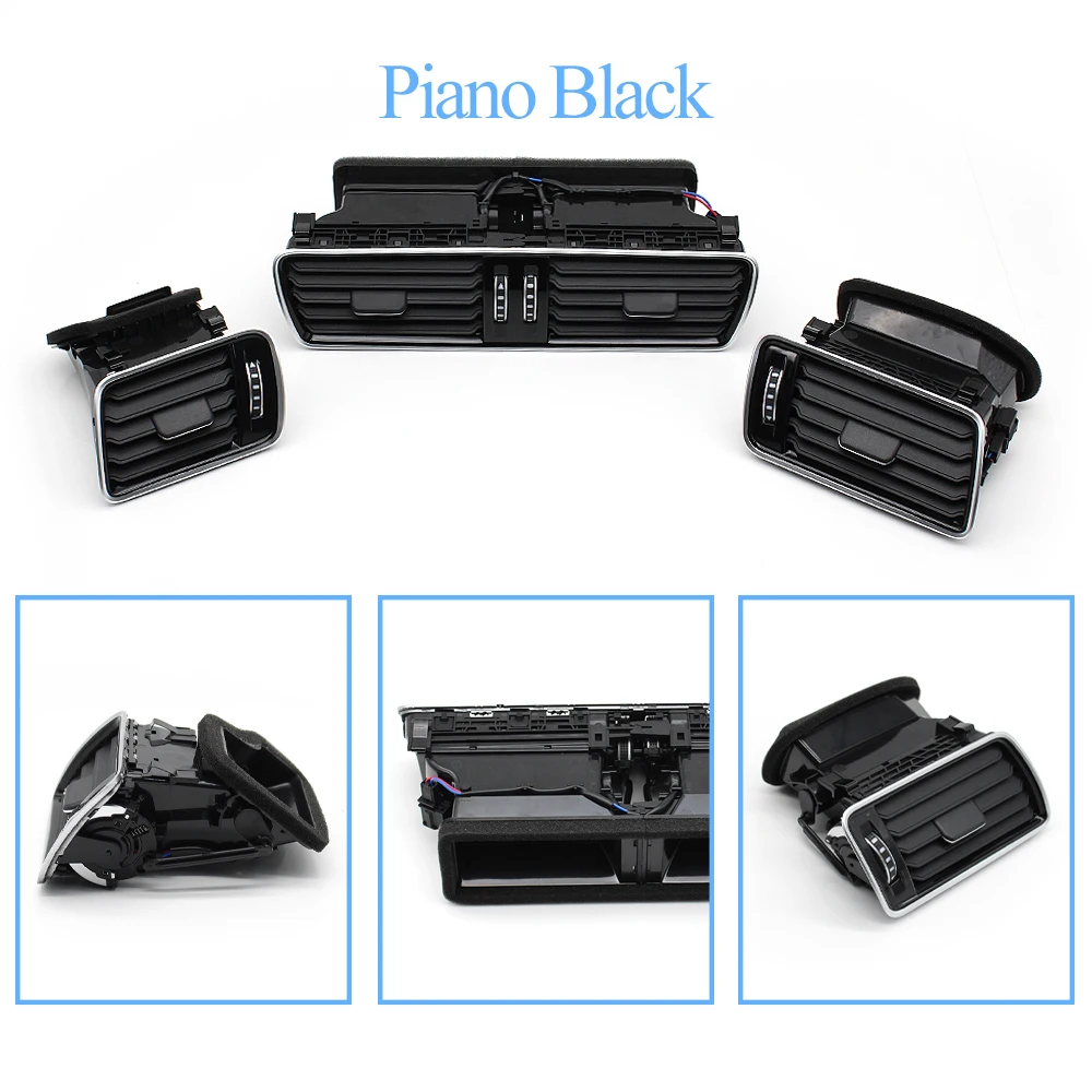 자동차 대시보드 전면 왼쪽 오른쪽 중간 에어컨 AC 벤트 그릴 어셈블리, 폭스바겐 파사트 B6 B7 CC 3AD819702A 3AD819728A