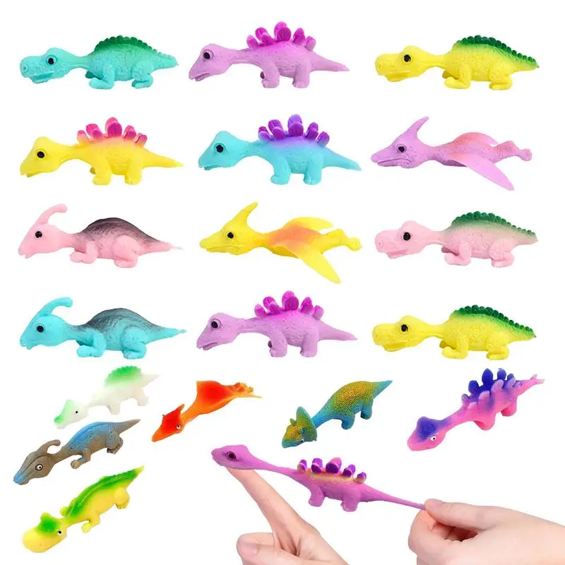 

Finger Dinosaur Toys 50pcs Interesting Catapult Dinosaur Sling Shot Slingshot Dinosaur Finger Action Figures Slingshot Dinosaur