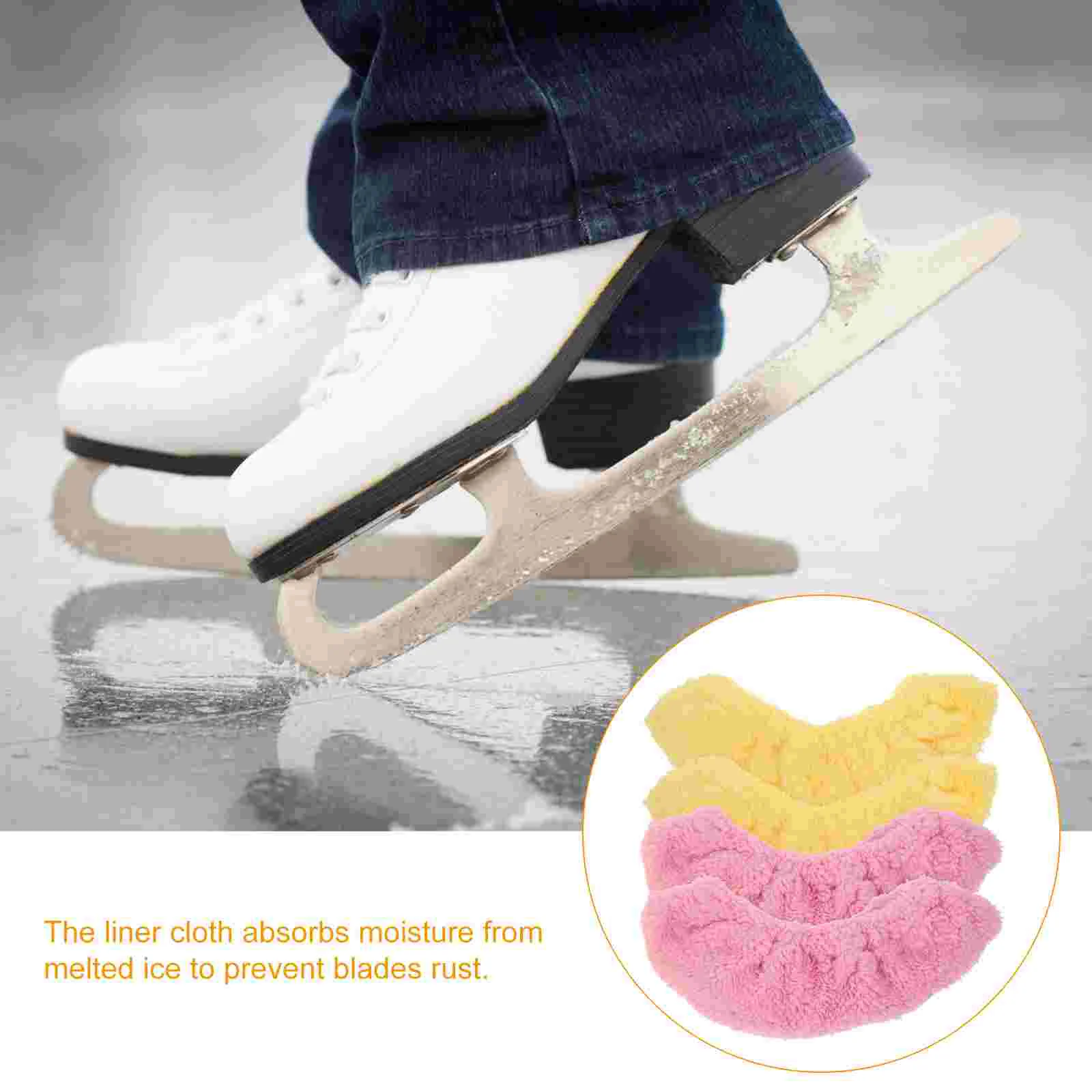 Fuzzy Skate Set Ice Skates for Kids Durable Hockey Blades Covers Green Polyester