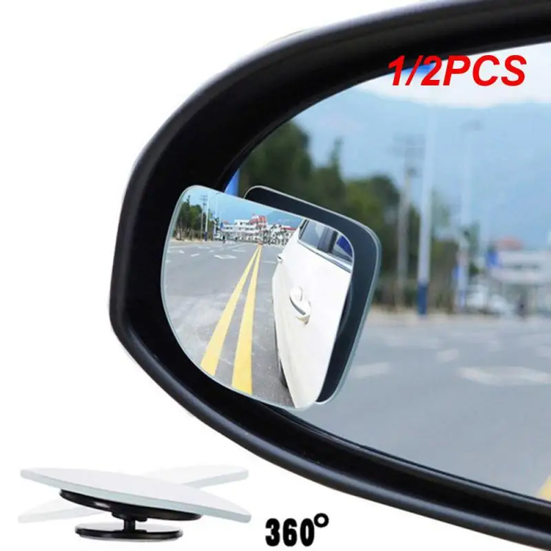 

1/2PCS Universal Car-styling Blind Spot Mirror Car Auto Wide Angle Side Rearview Adjustable 360 Rotation Sector Shape