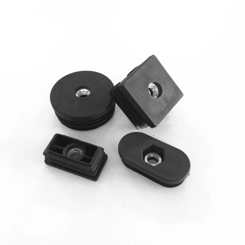 Rubber Caps Silicone Rubber Caps 4pcs M8 Plastic Furniture Leg Pipe Hole Plugs with Nut Black Blanking End Cover Chair Leg Caps Protector Furniture Accessories