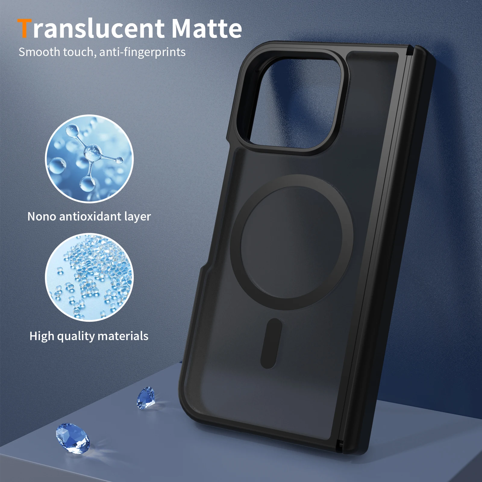 Skin-Friendly Frosted Magnetic Folding Case