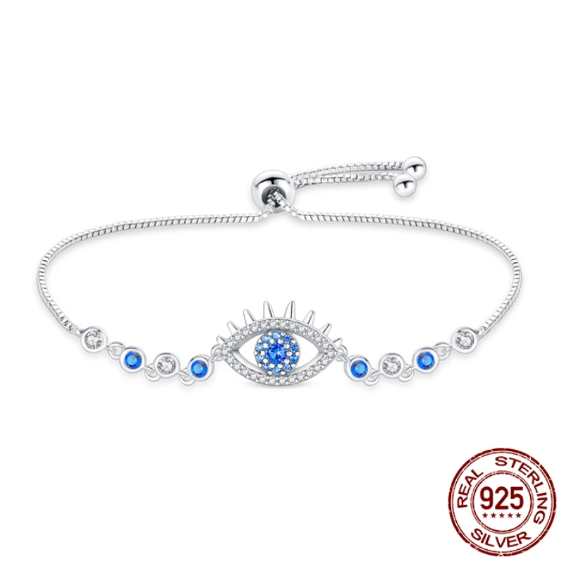 

Original Snake Chain DIY Charm Evil Eyes Bracelet For Women Gift Silver Jewelry Gift 2023 New