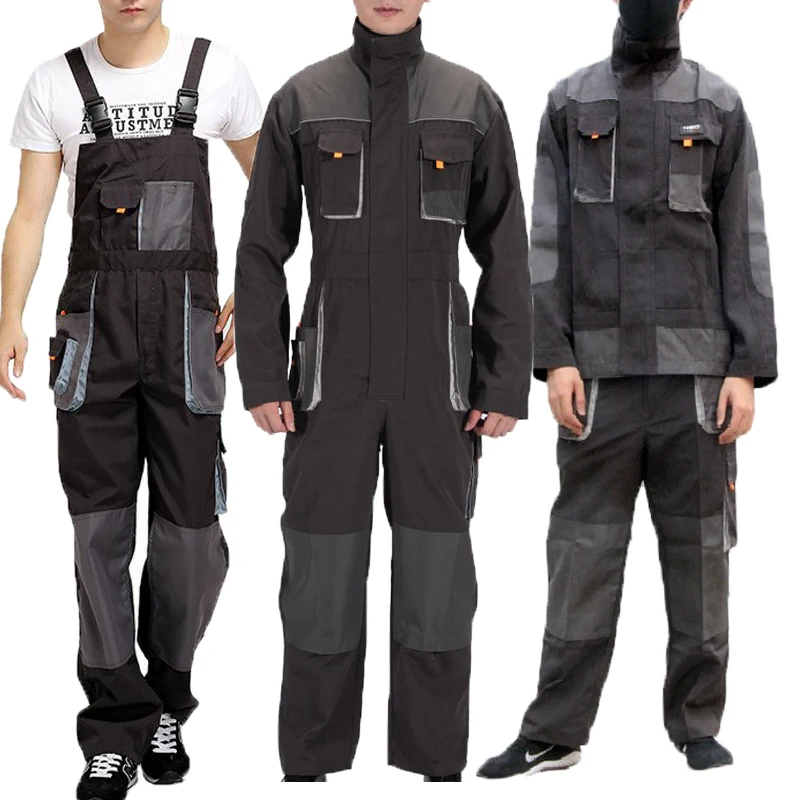 

Bib Overalls Men Work Coverall Repairman Strap Jumpsuit Durable Worker Cargo Trousers Working Uniforms Plus Size Rompers 3xl 4xl