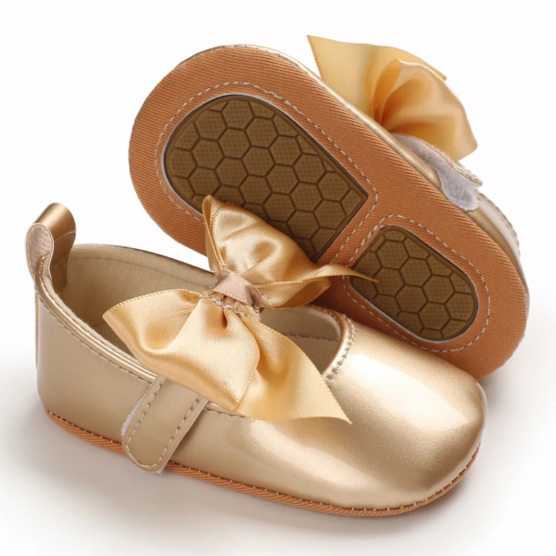 Baby Walking Shoes Golden Baby First Walkers Shoes Gold Princess Shoes Comfortable Soft Soled Non Slip Walking Shoes Pre-Walkers