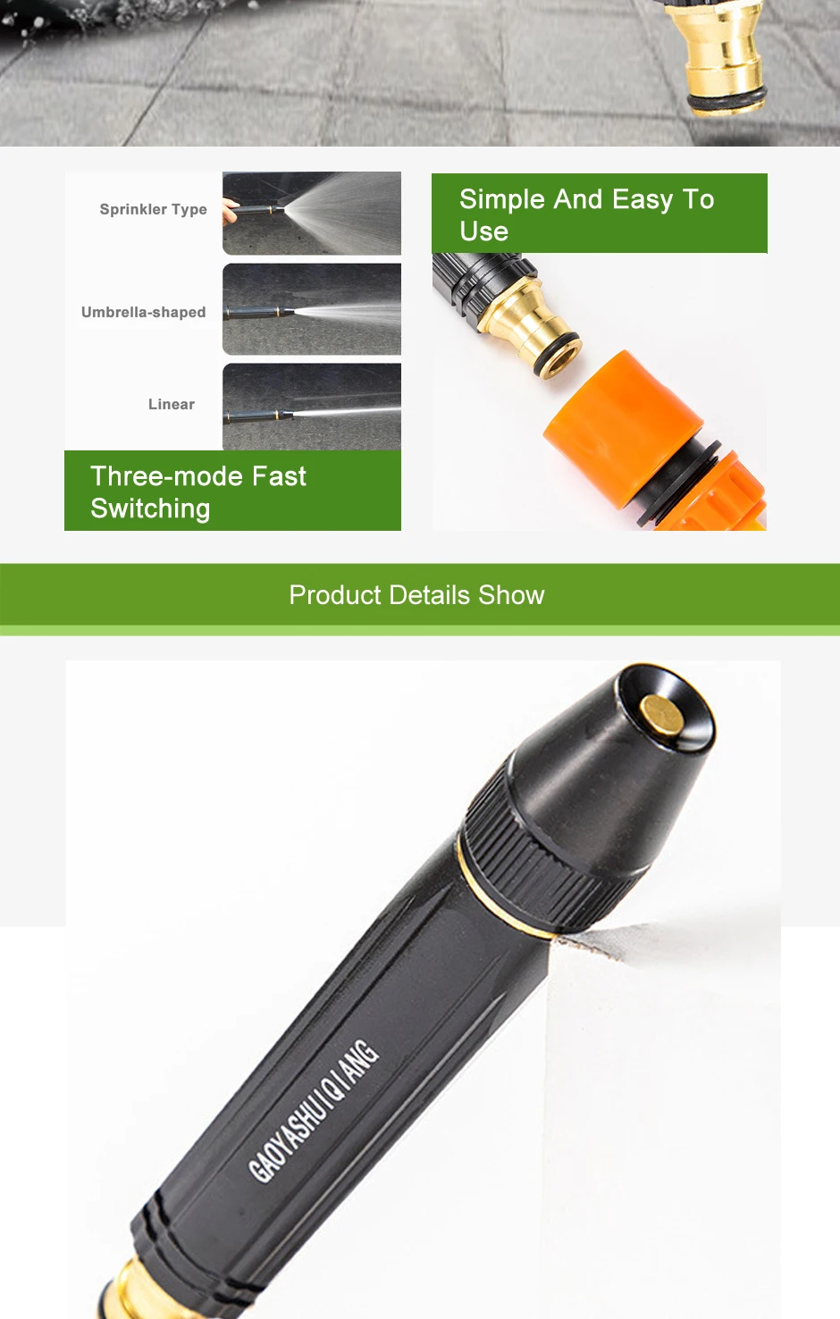 High-Pressure Water Spray Gun Nozzle – Adjustable Garden & Car Washer 4 S433c1bcab1cf4497b9b47ea7a85cc453Y
