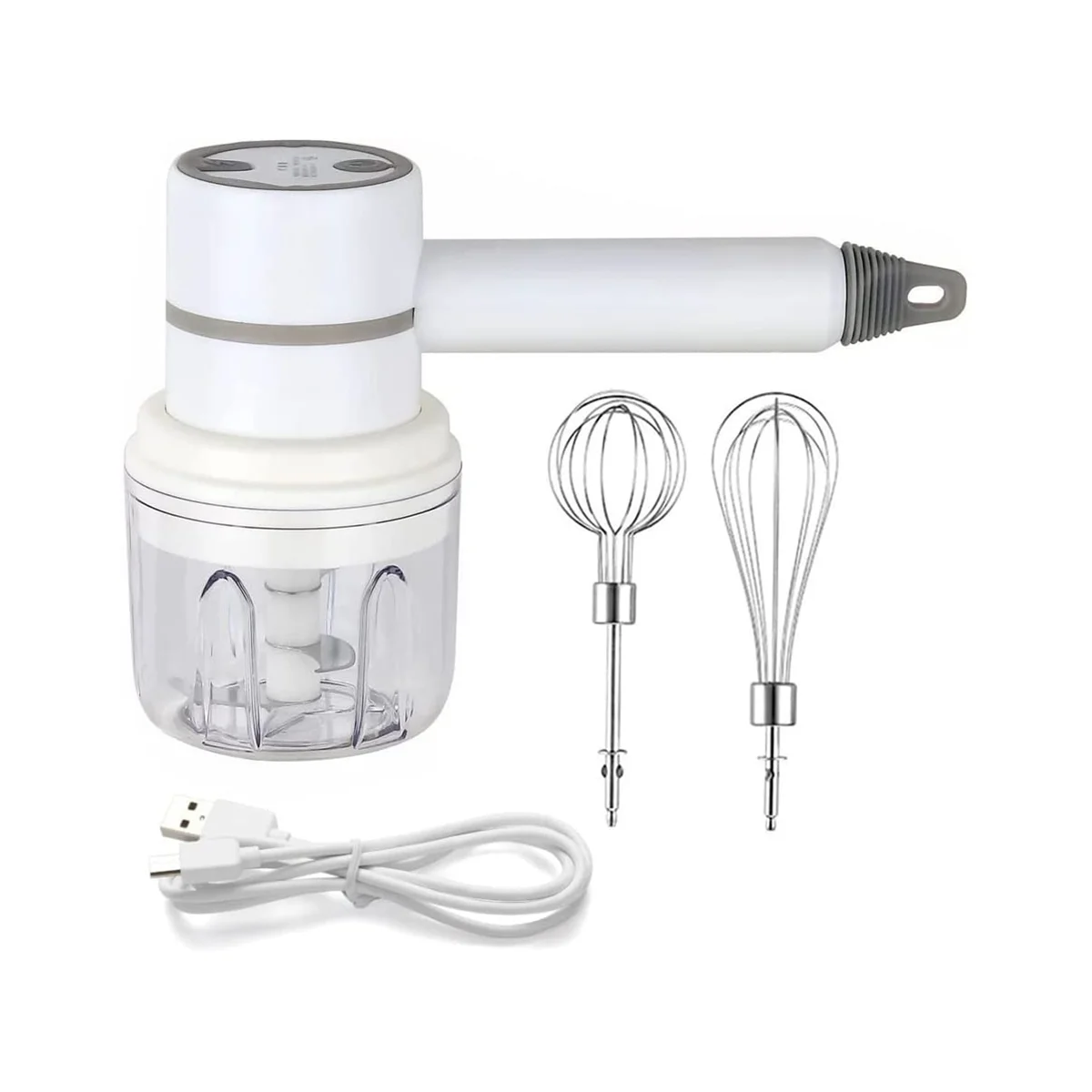 

Hand Mixer Cordless Electric Blender Portable Multi- Food Beater for Mixing Eggs Whipping Cream Chopping Garlic A