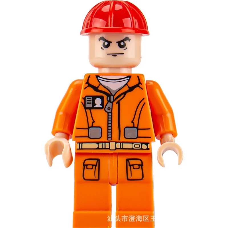 Occupation series Urban construction engineer Children assemble small particle building block toys - 6