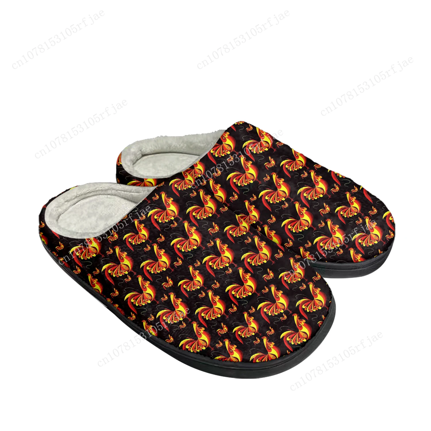 Cartoon Rooster Print Home Cotton Slippers Mens Womens Teenager Fashion Plush Bedroom Casual Keep Warm Shoes Tailor Made Slipper