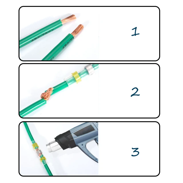 محاصر الحرارة يتقلص بعقب تجعيد المحطات ، مقاوم للماء لحام الختم موصلات كهربائية ، سلك كابل لصق عدة ، السيارات م ، 50-500 قطعة