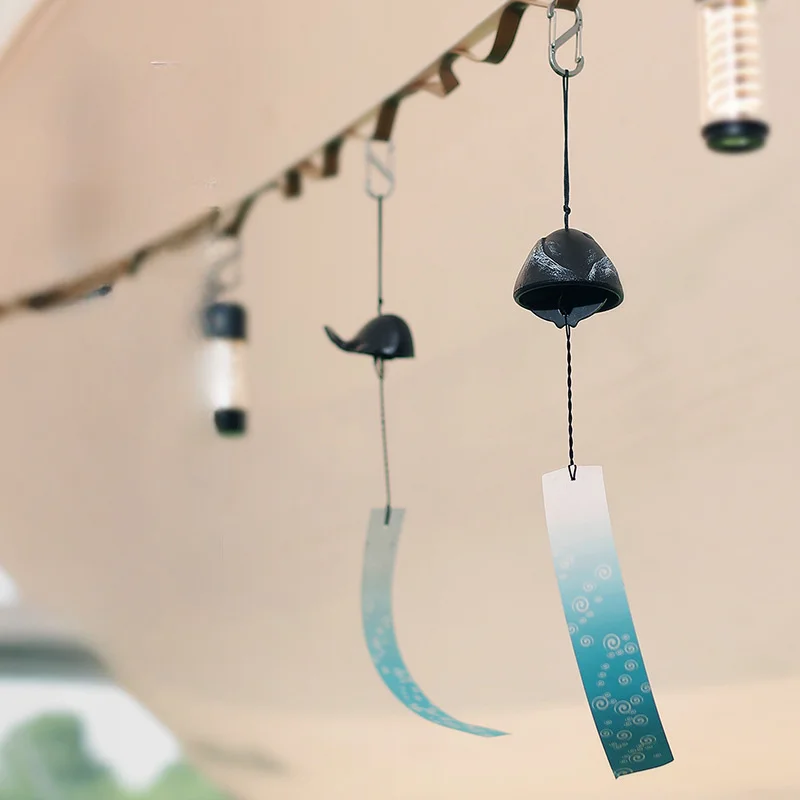 Cast Iron Bells Camping Retro Decor Wind Chimes Garden Creative Hanging Ornaments Metal Doorbell Rattle, Camping Garden Supplies