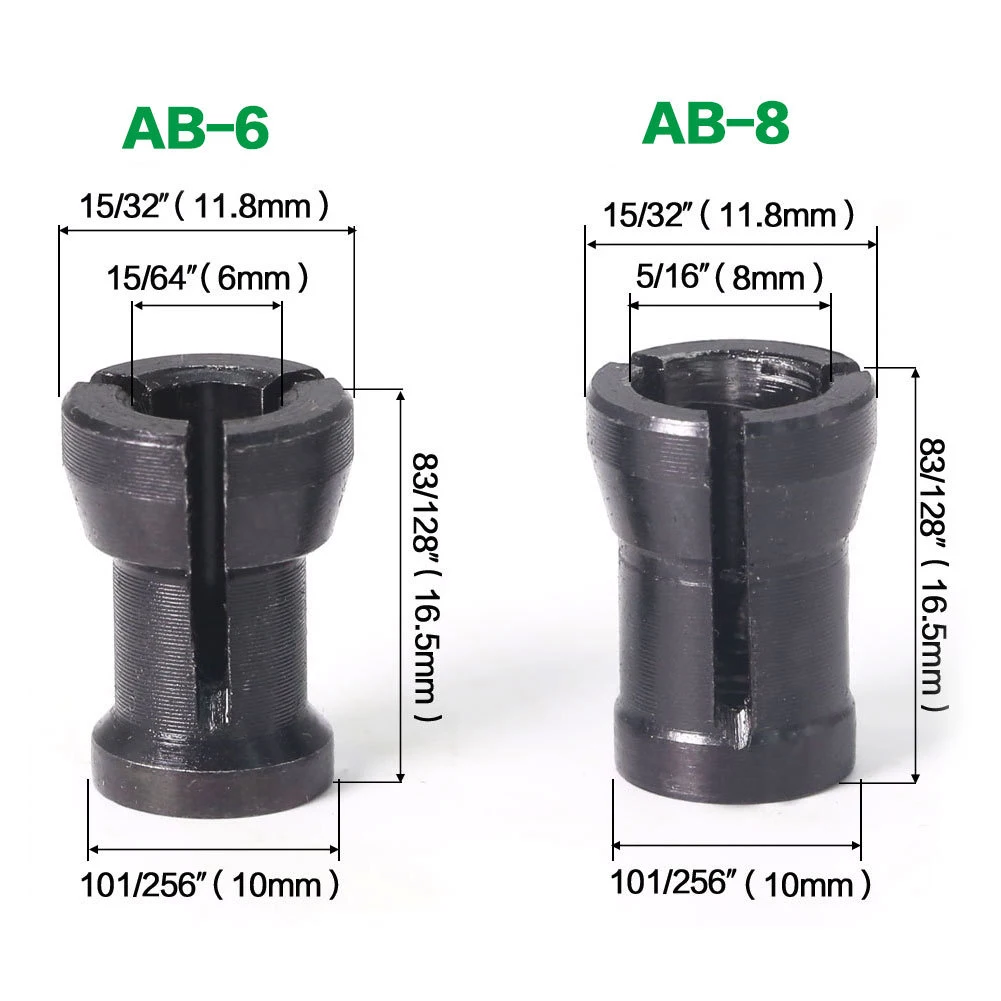 

Machine Collet Chuck Router Bit Collet Trimming Woodworking 6/ 6.35/ 8mm Shank Carbon Steel Engraving Useful New