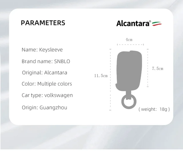 Funda protectora de cuero alcantara (LEK76) para llaves Volkswagen, S,  22,90 €