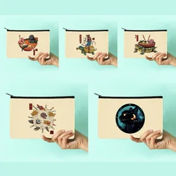 Women Cosmetic Bags  Japan Culture Series Pattern Printed Toiletries Organizer Storage Makeup Bag Canvas Pencil Cases Bride Gift