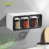 ECOCO Wall Mounted Seasoning Box Spice Storage Rack Seasoning Organizer Kitchen Accessories Salt Jar Shaker Pepper Container 2