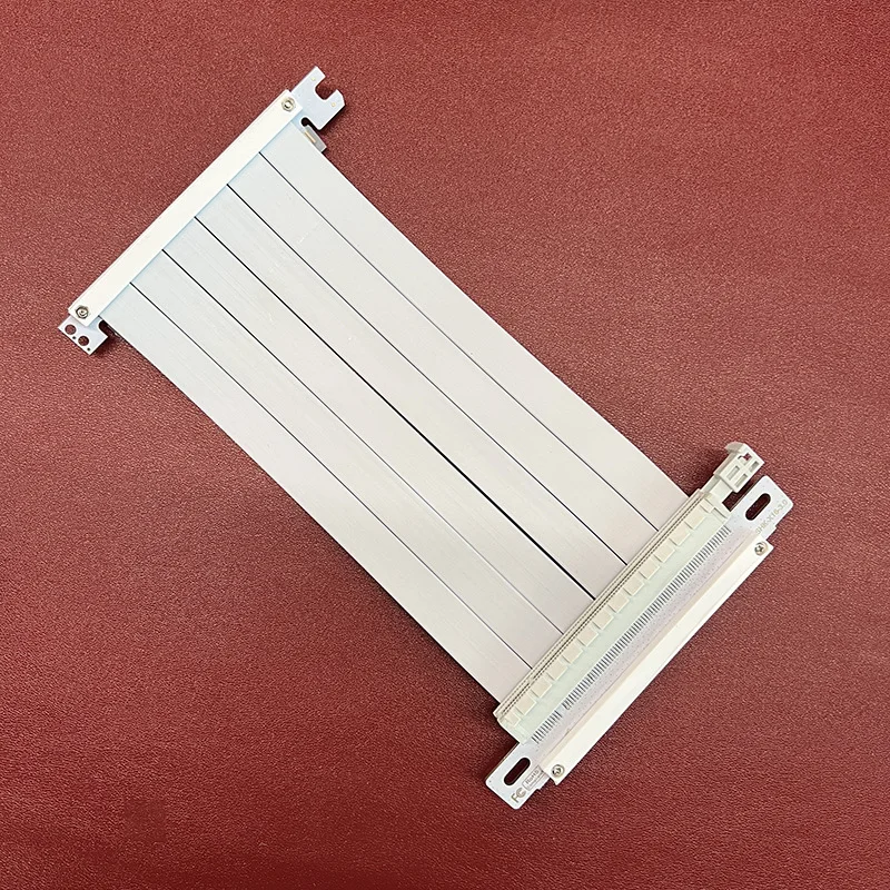 Cabo Extensor de Gpu Flexível Branco Reverso Duplo Alta Velocidade Caixa Mini Pci Express 3.0×16 Riser 16x 128 Gbps Itx a4 185 mm Pcie 16x